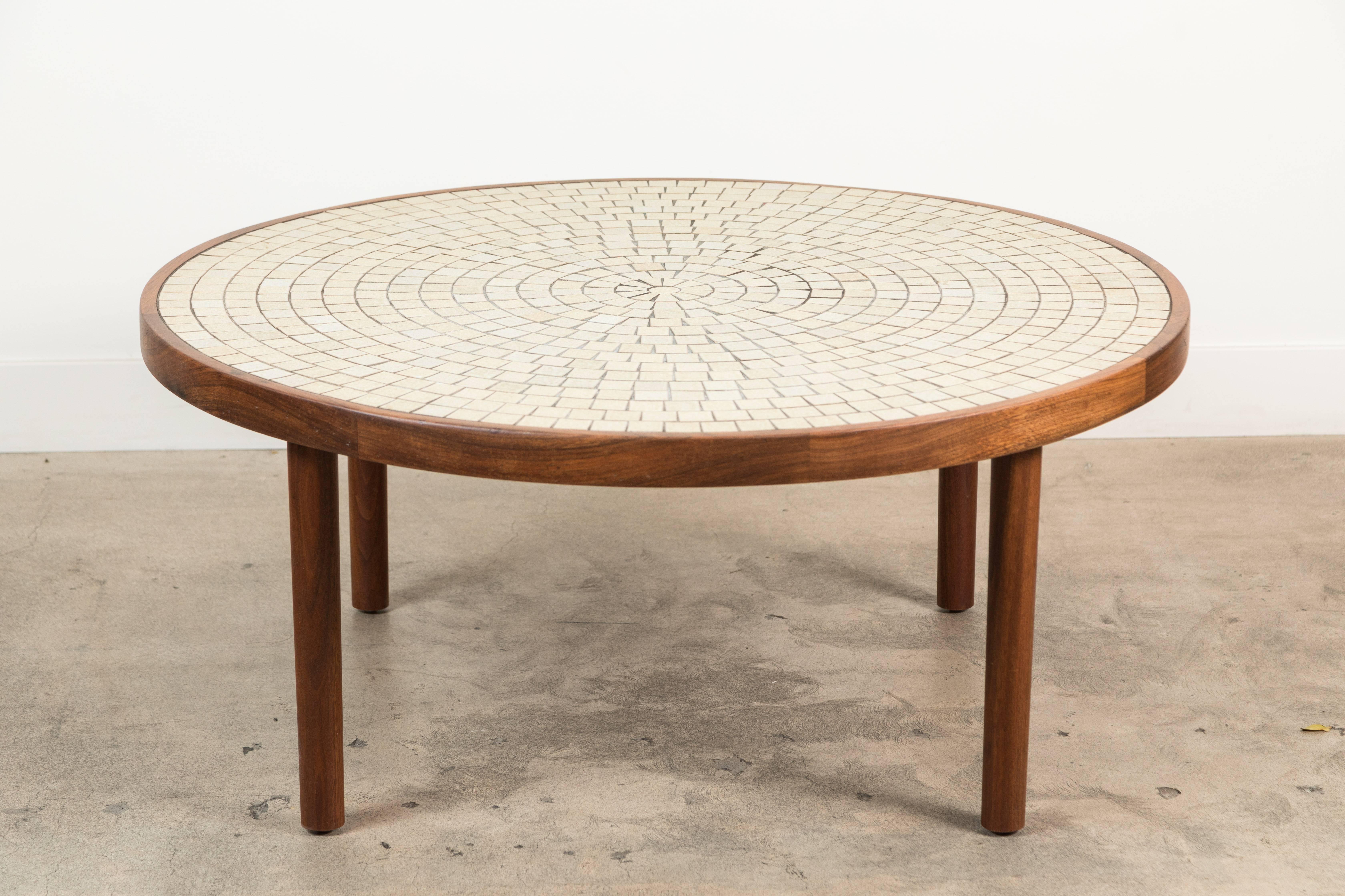 Mid-Century Modern White Studio Tile Coffee Table by Martz