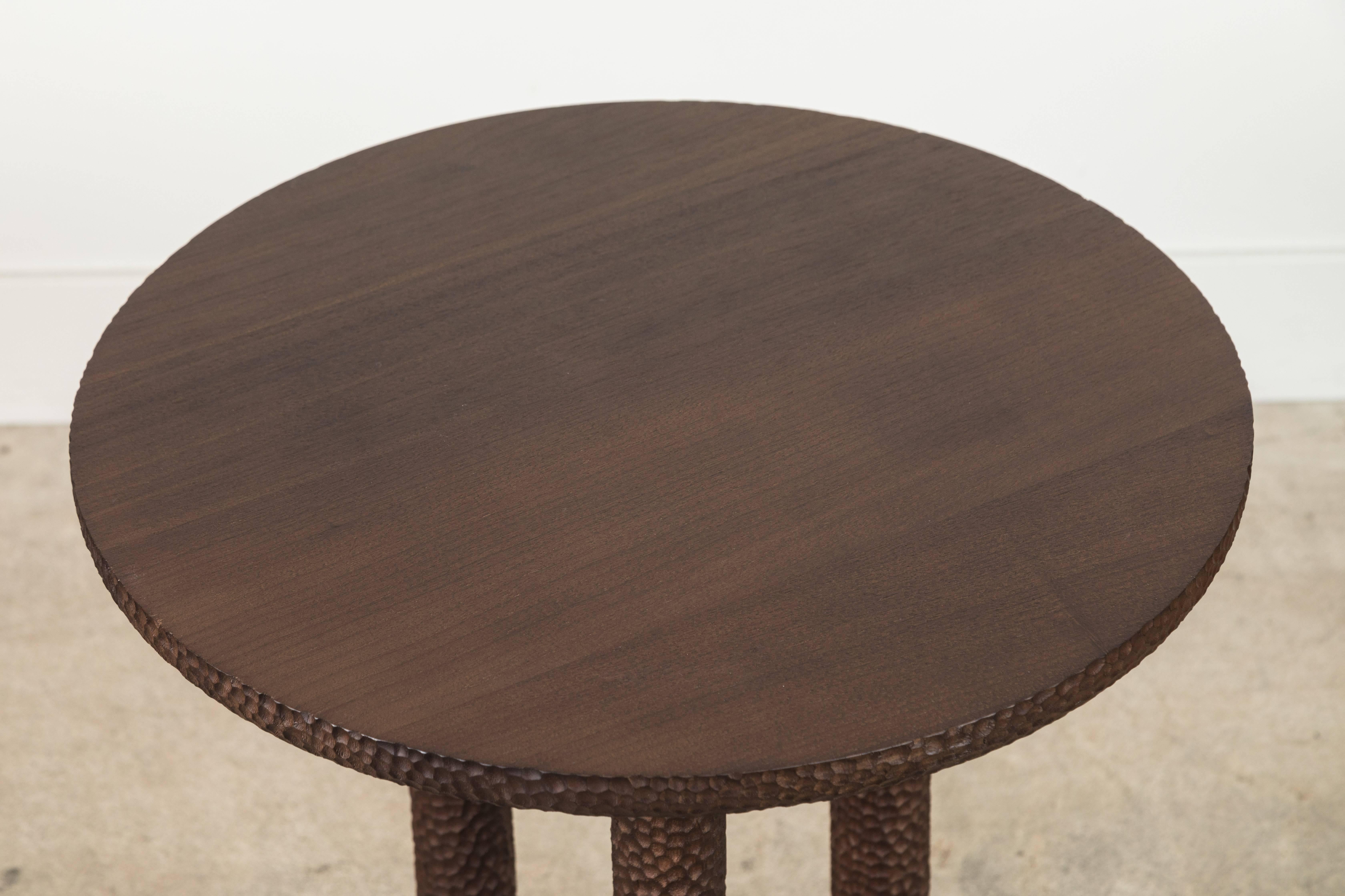Contemporary Walnut Rosae Pedestal by Collection Particuliere
