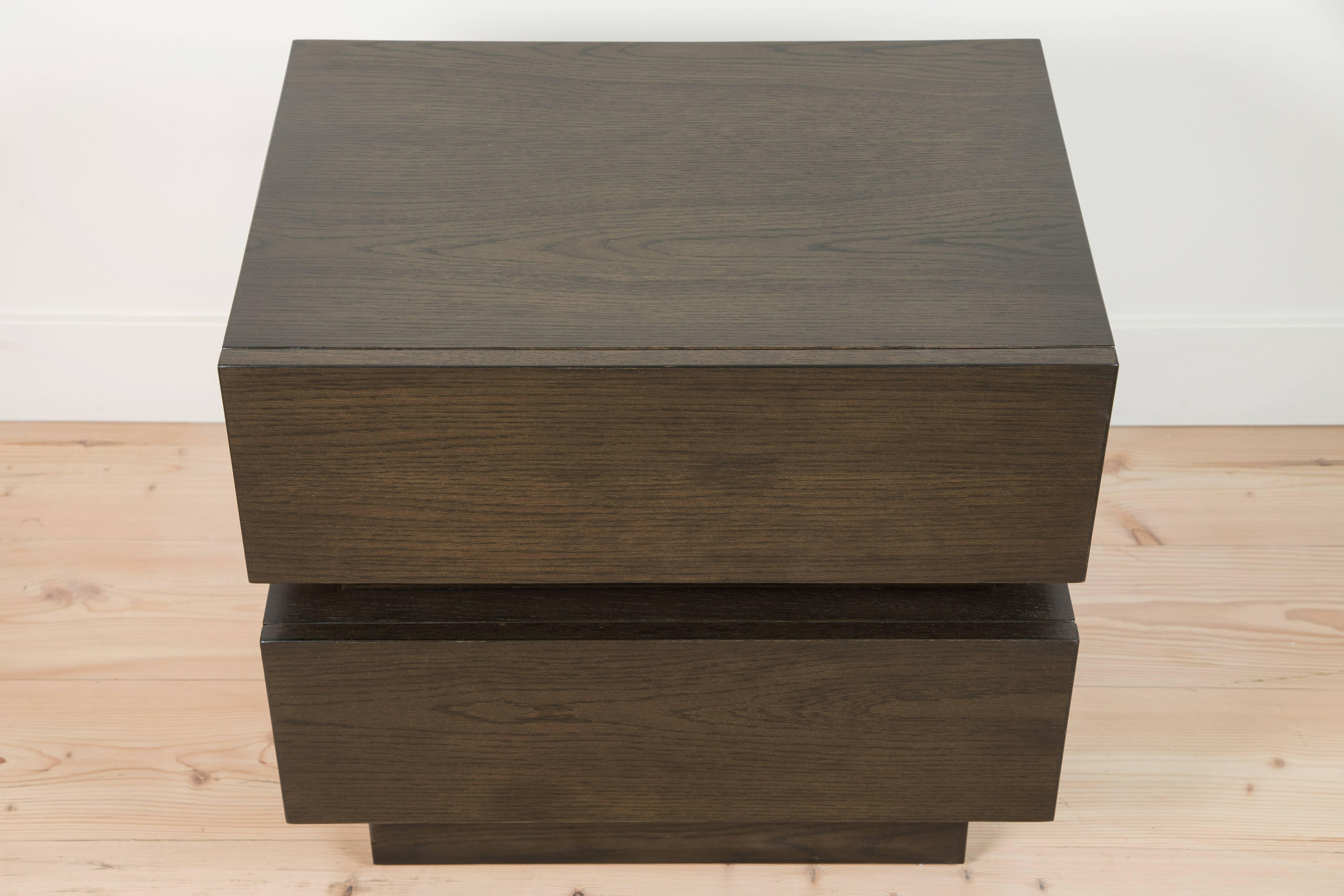 Pair of Small Stacked Box Nightstands by Lawson-Fenning 1