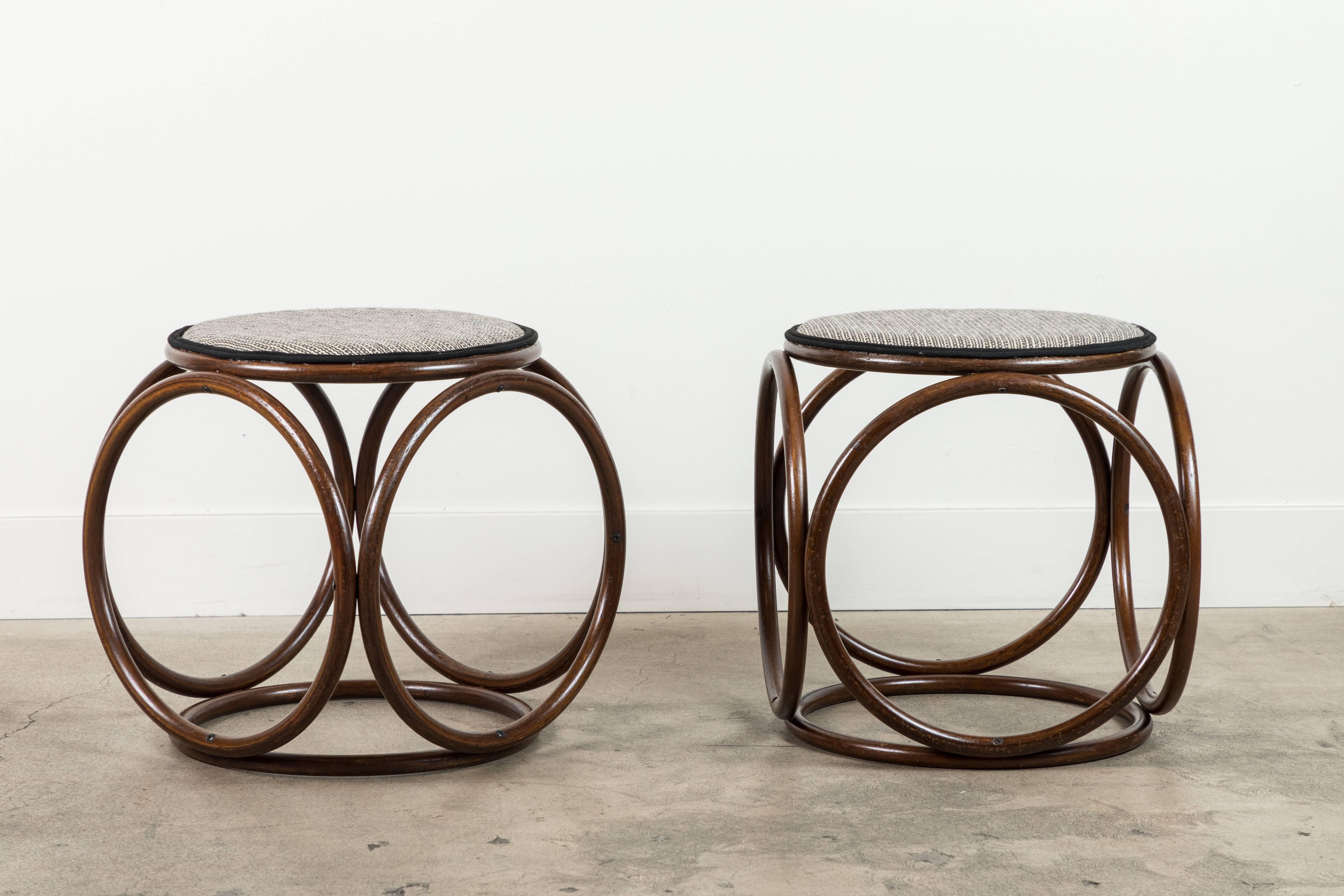 Pair of Thonet style stools.