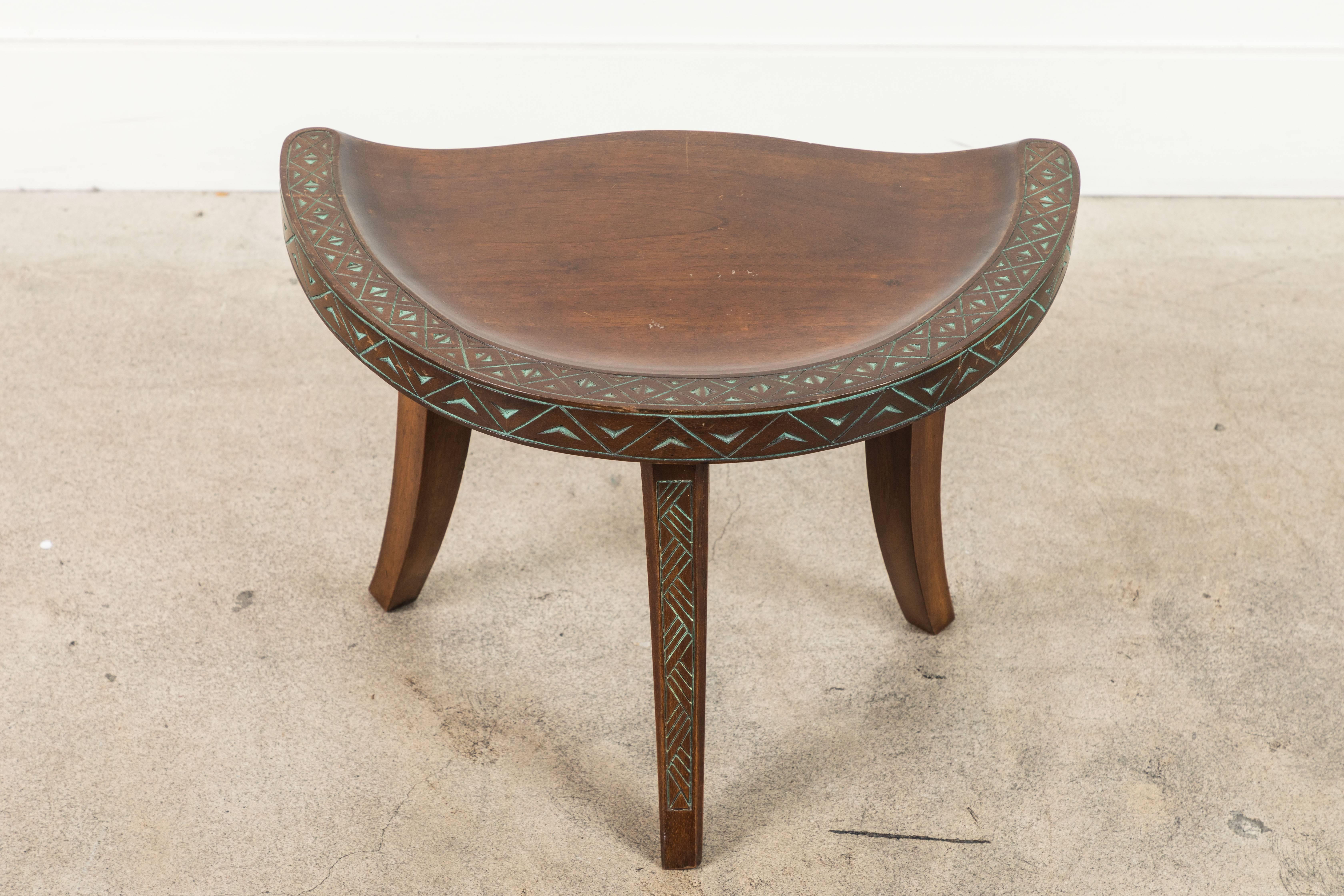 Pair of Early 20th Century Carved Walnut Stools 3
