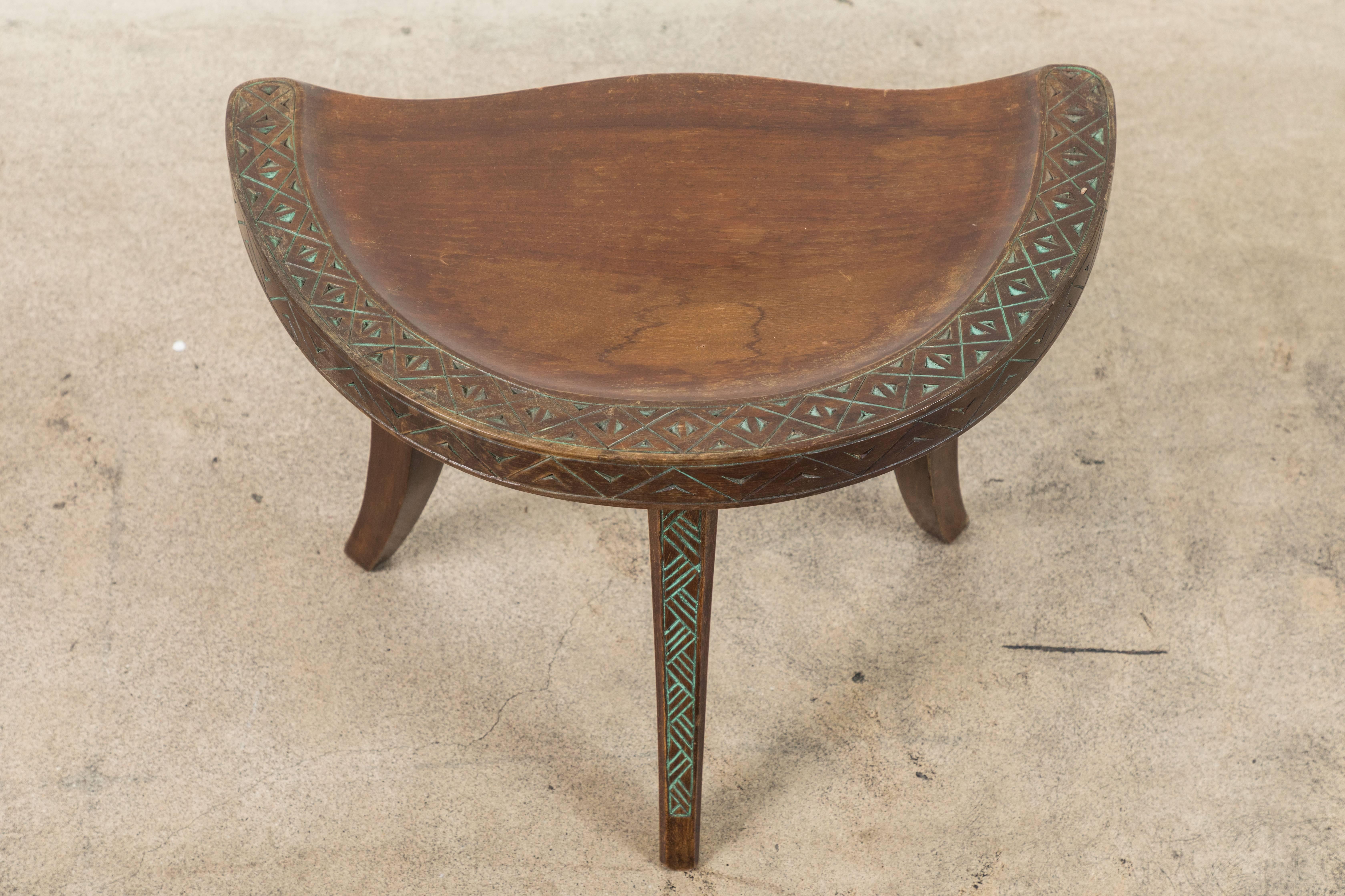 Pair of Early 20th Century Carved Walnut Stools 4