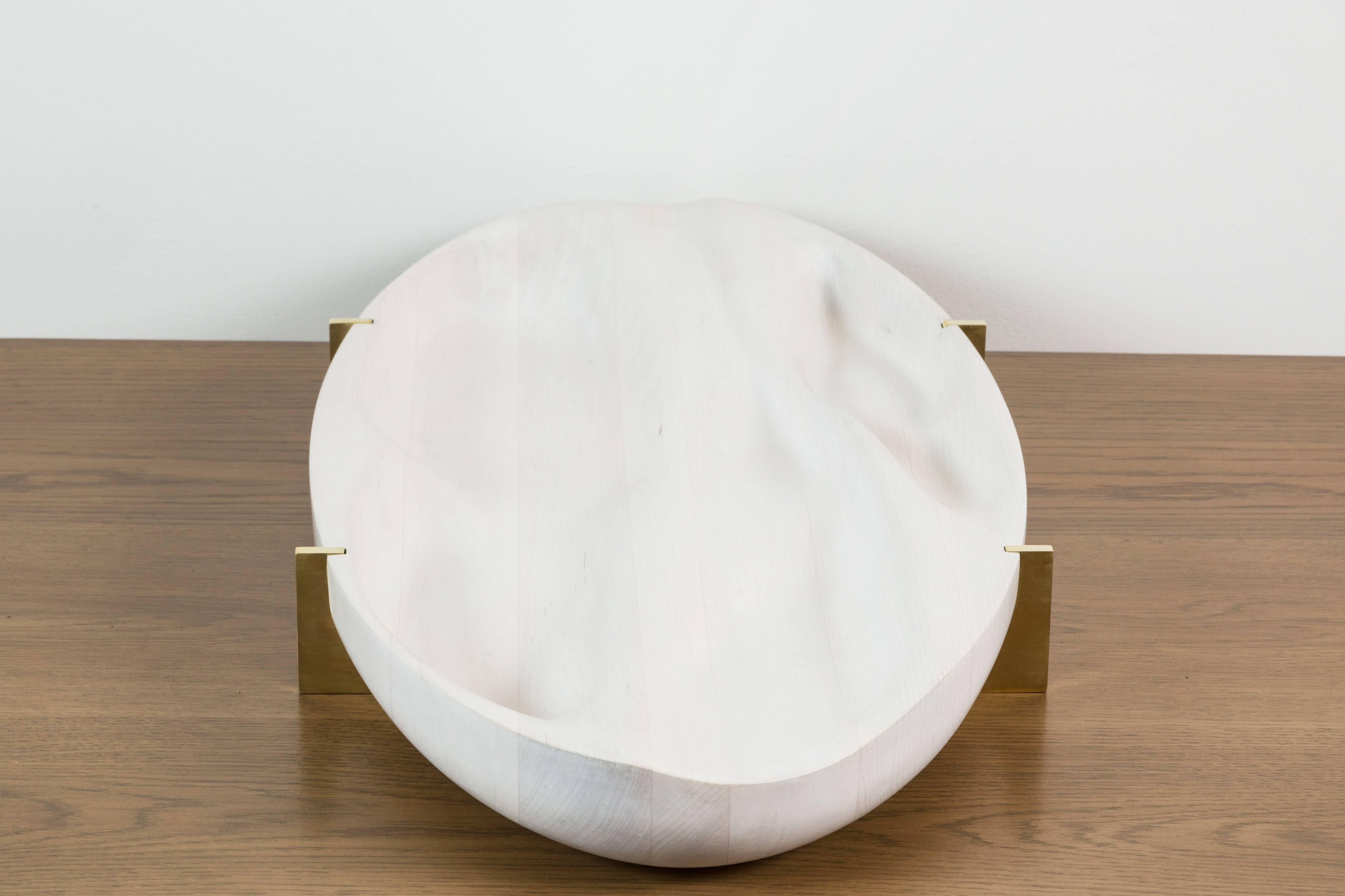 Bleached Maple and Brass Oval Tray by Vincent Pocsik for Lawson-Fenning 4