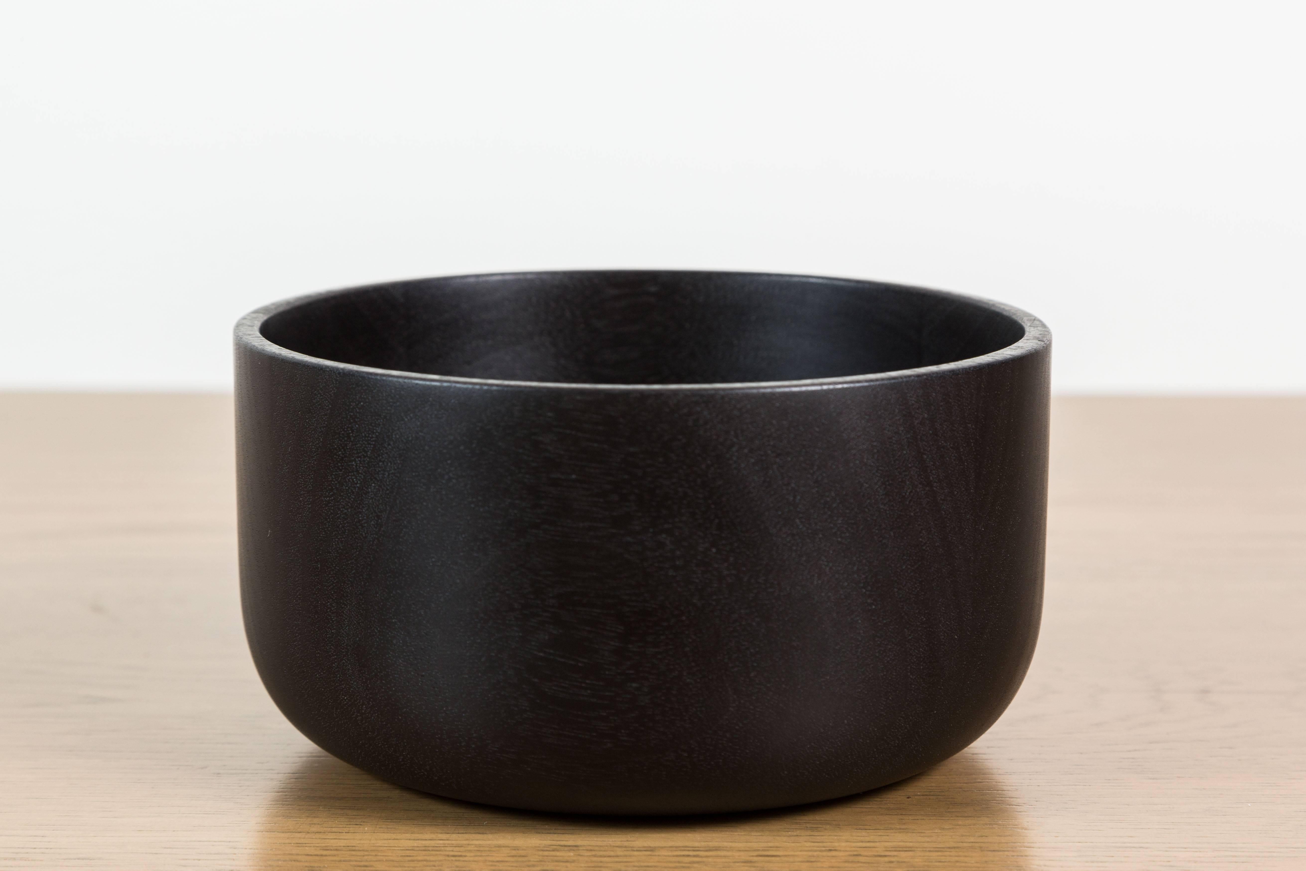 Mid-Century Modern Ebonized Walnut and Cast Bronze Round Box by Vincent Pocsik for Lawson-Fenning