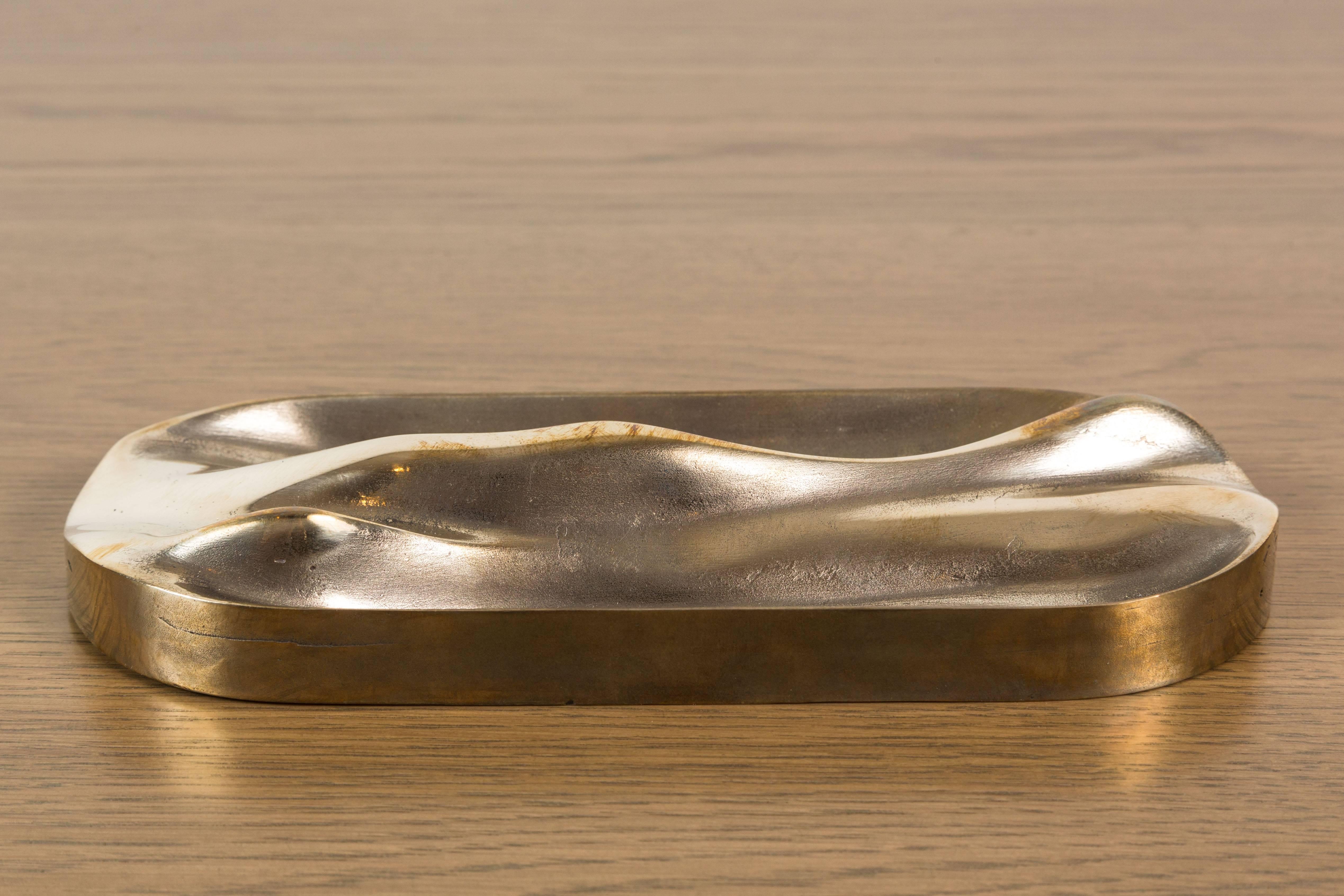 Cast Small Bronze Tray by Artist Vincent Pocsik for Lawson-Fenning