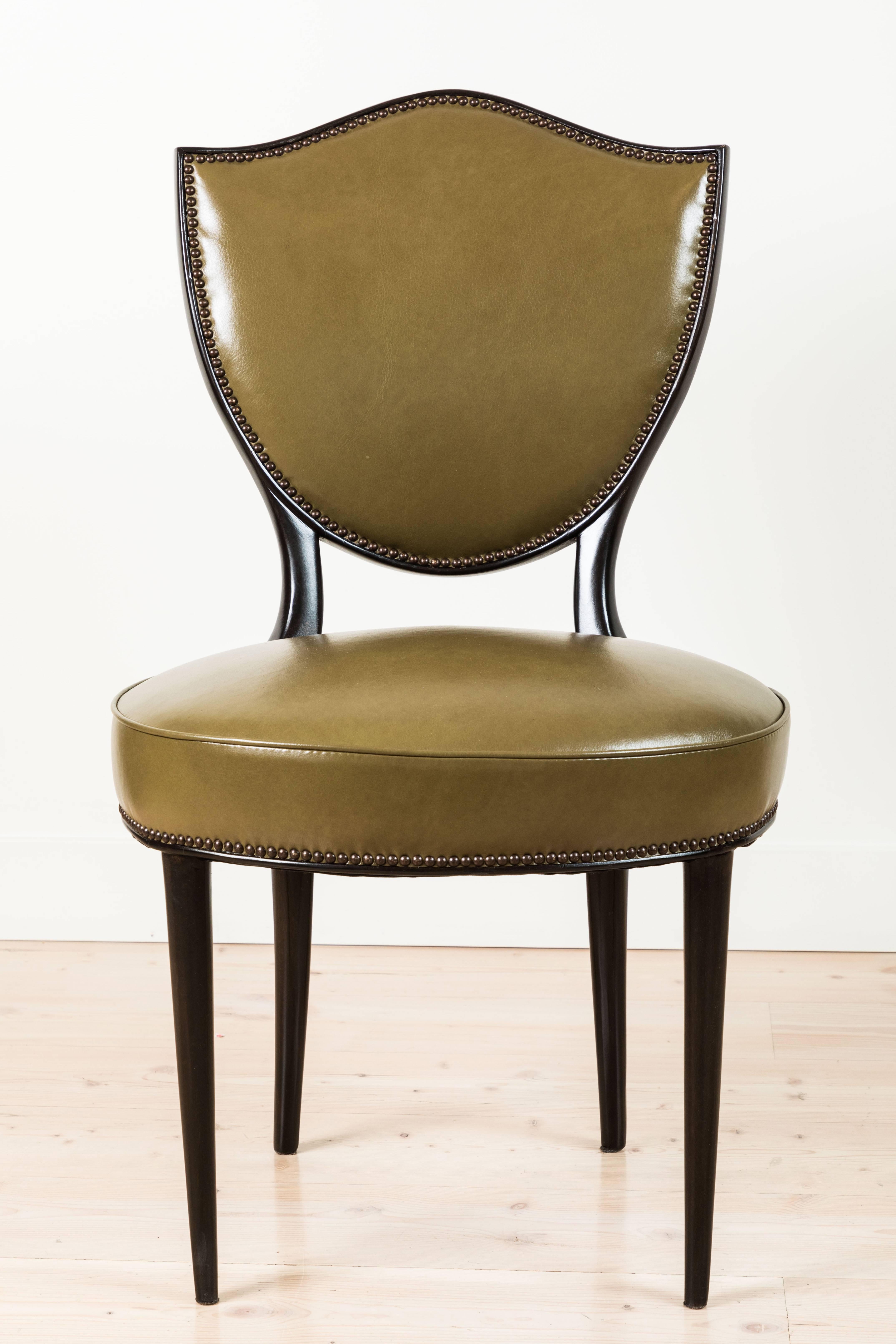 Mid-20th Century Pair of Shield Back Sitting Chairs by Grosfeld House
