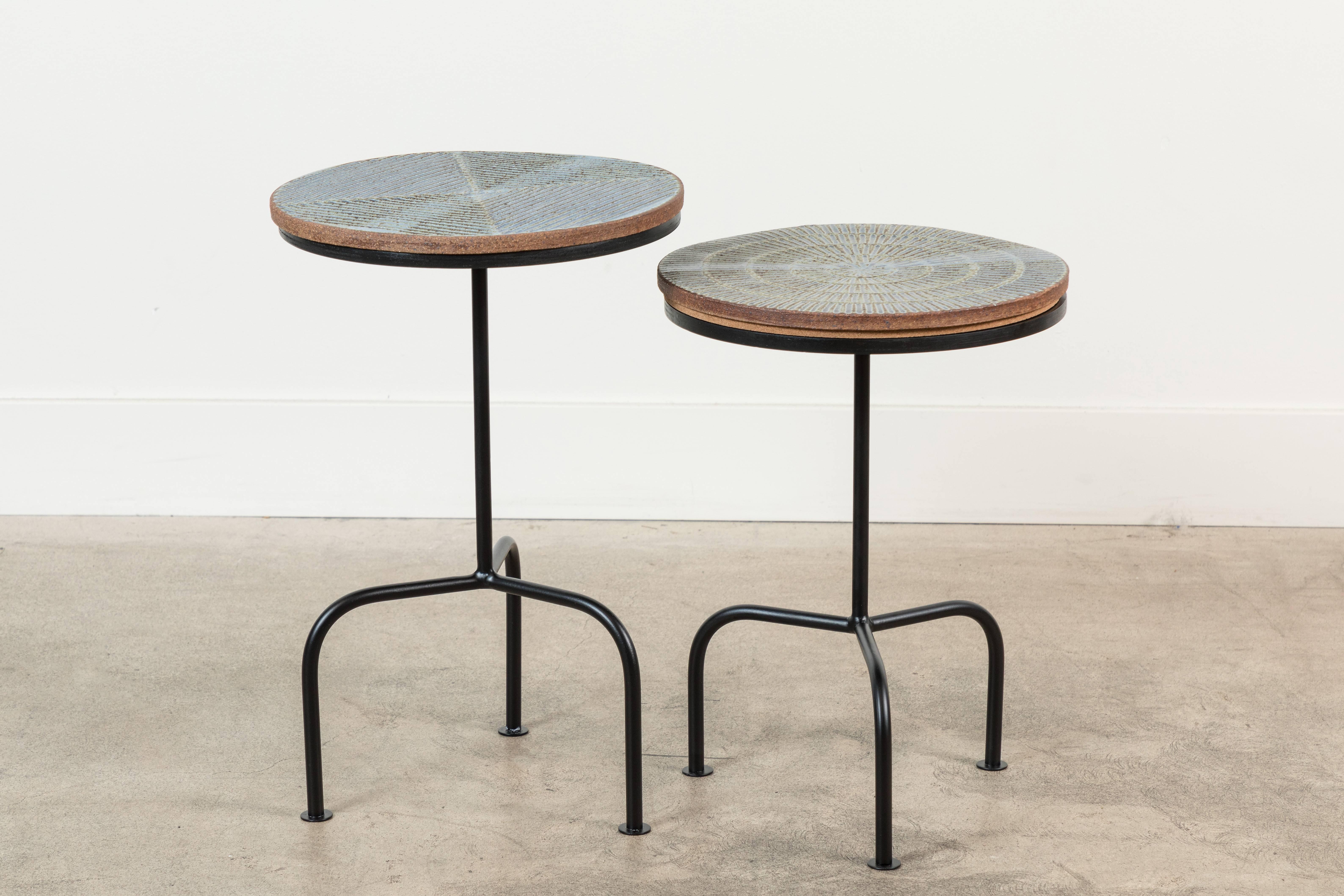 Contemporary Steel and Ceramic Side Table by Mt. Washington Pottery for Collabs in Clay