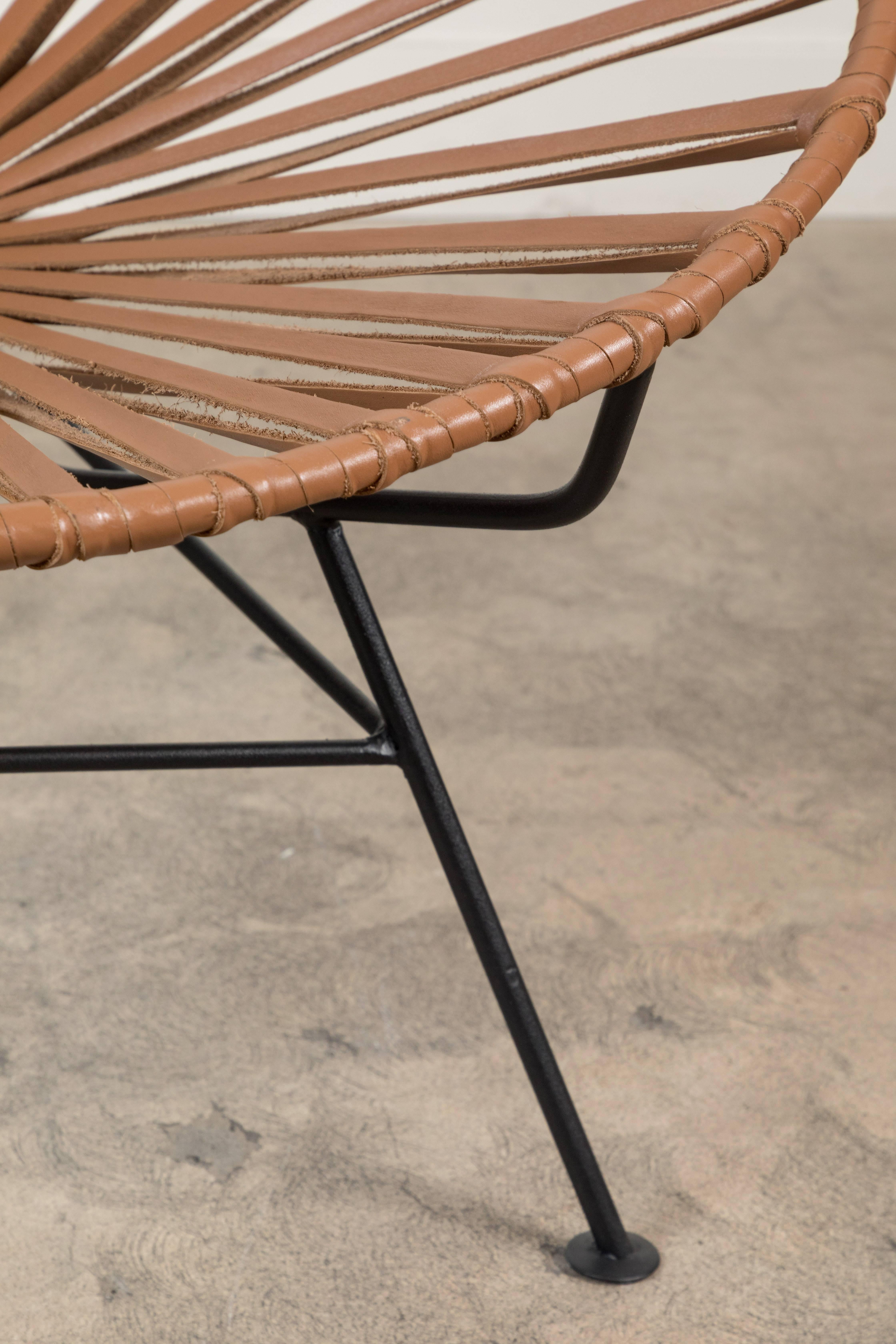 Contemporary Sayulita Lounge Chair in Leather by Mexa