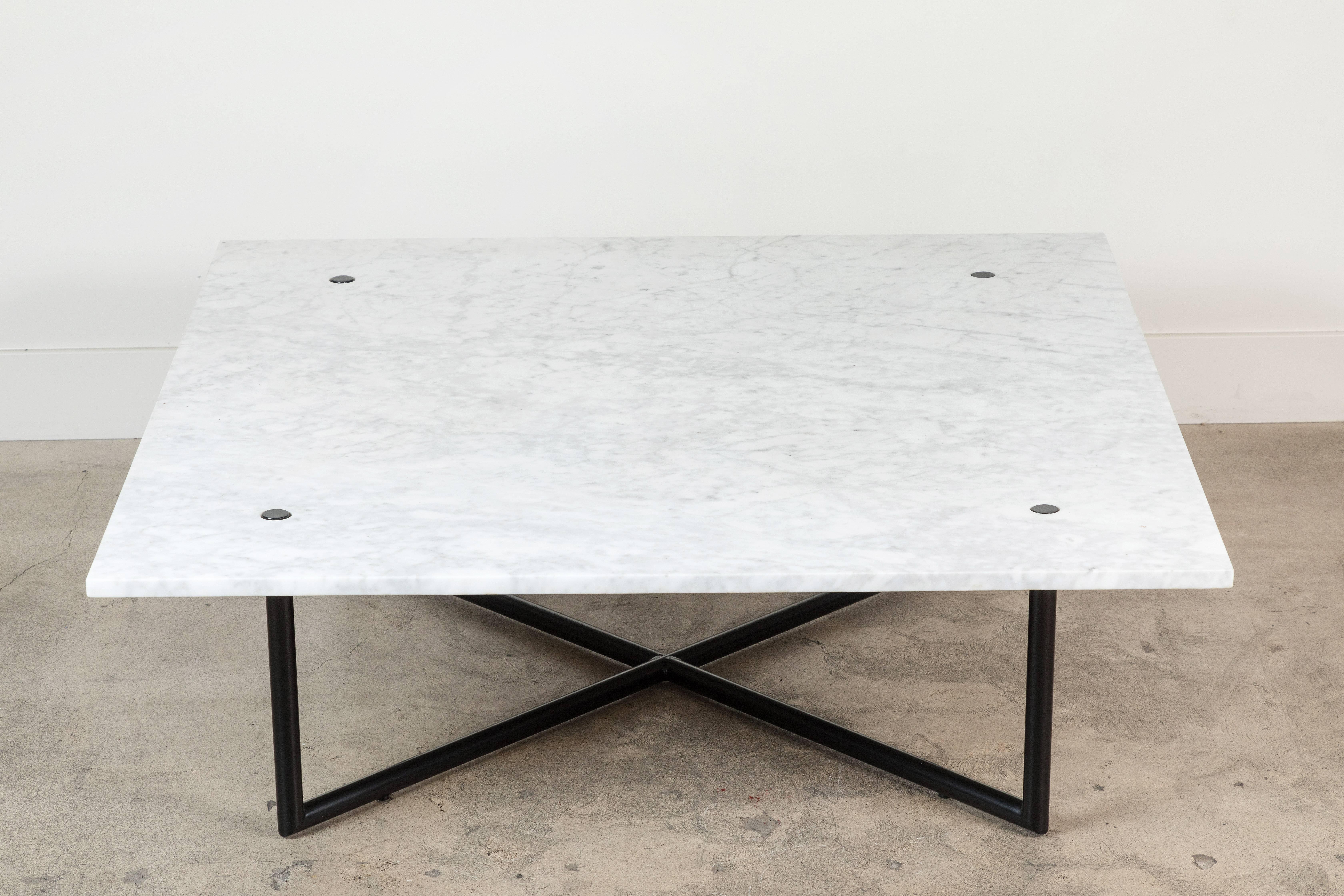 1.2.3. series coffee table by Ten10 in white Carrara marble.