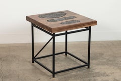 Solid Walnut and Ceramic Side Table by Heather Rosenman for Collabs in Clay
