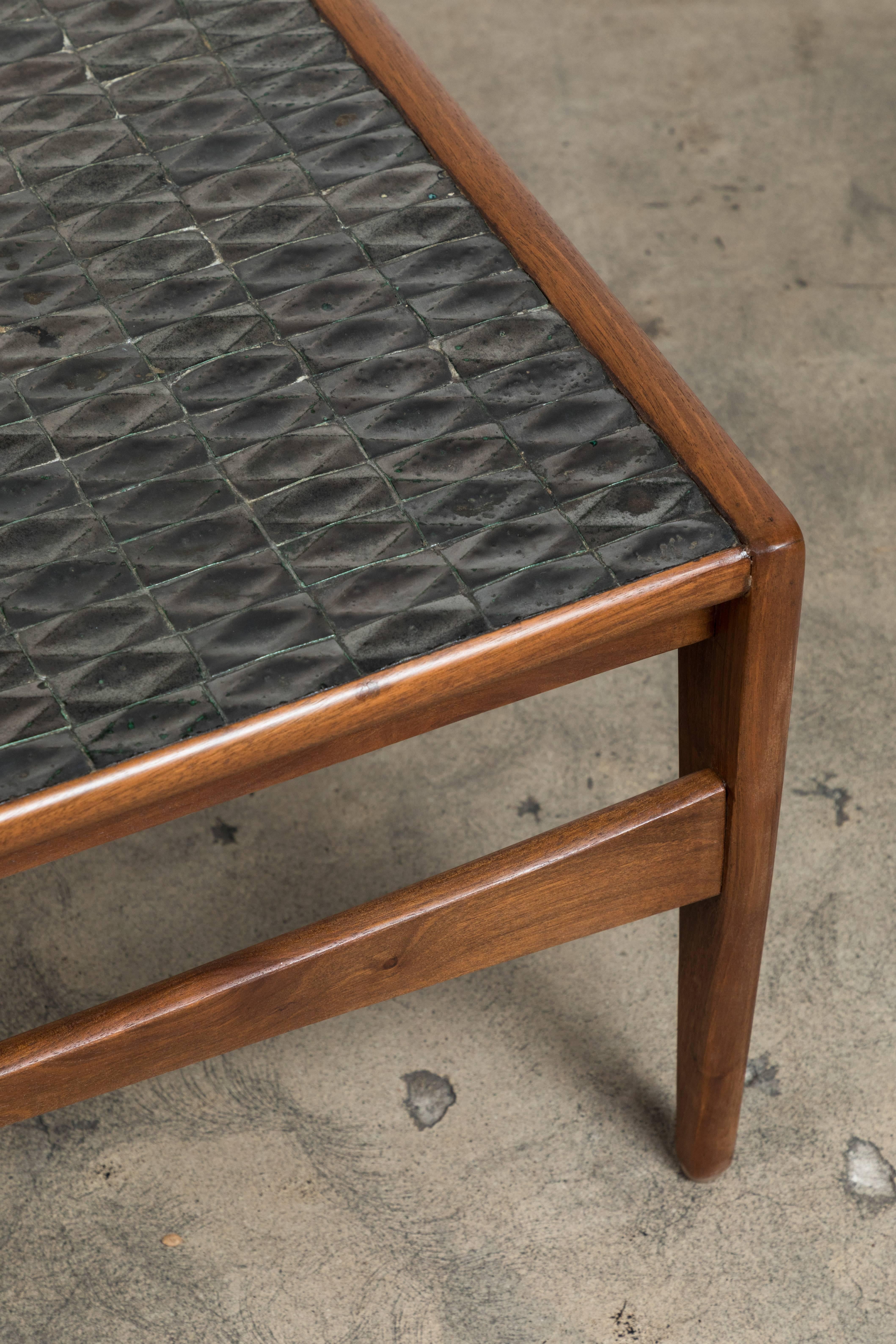 Spanish Walnut and Oxidized Tile Coffee Table 1