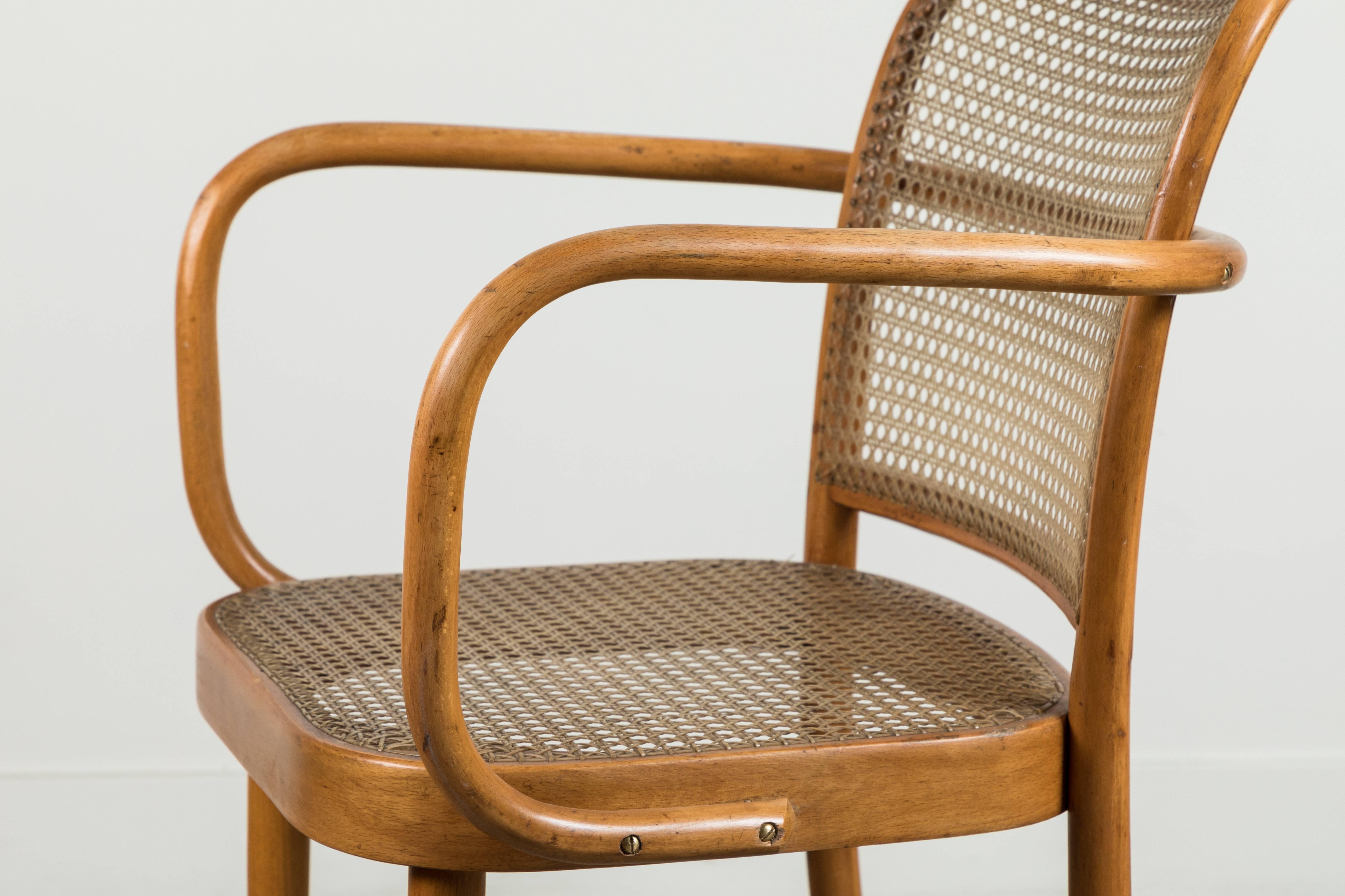 Mid-20th Century Set of Six Bentwood Armchairs by Josef Hoffman for Stendig