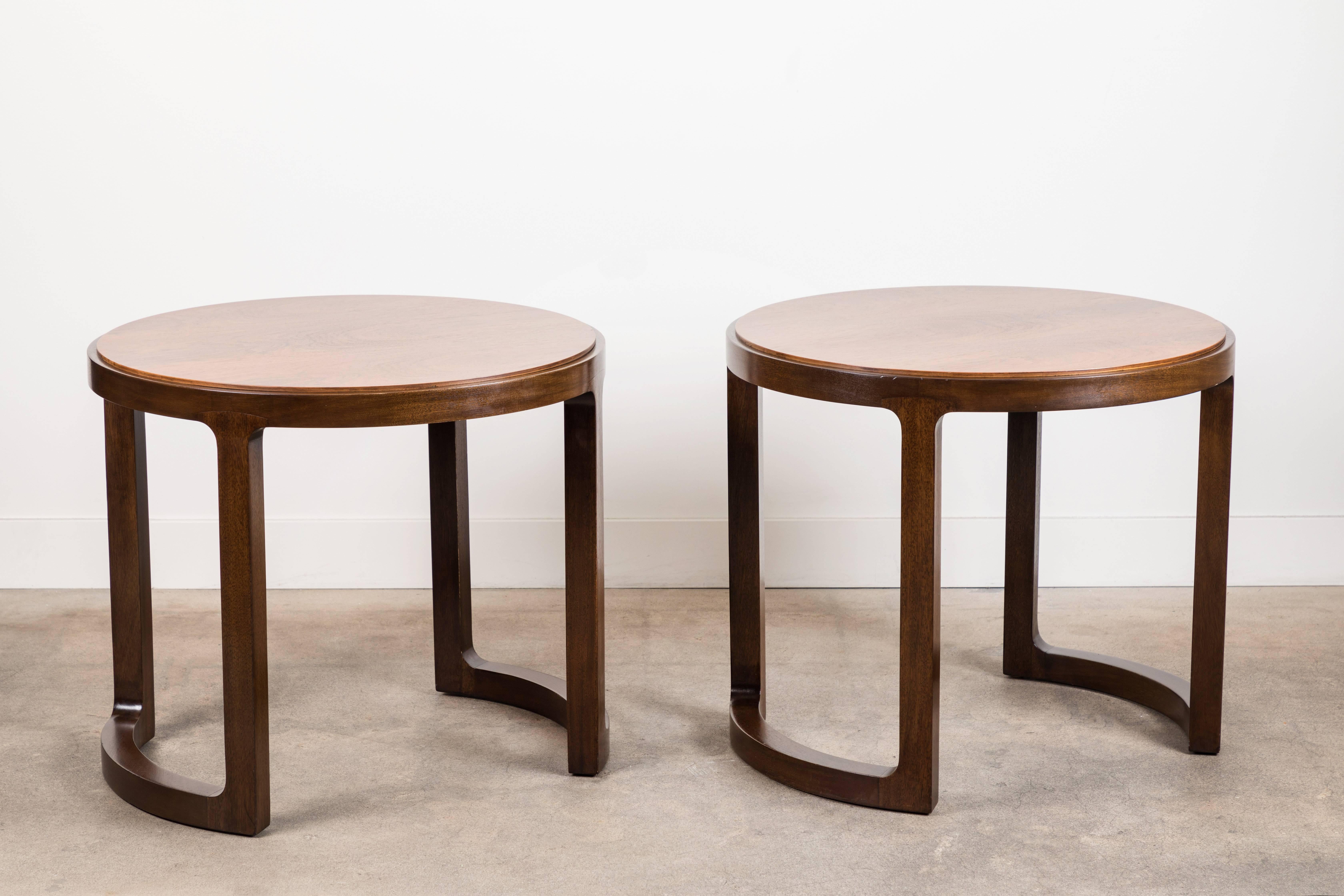Pair of Rosewood and Mahogany Side Table by Edward Wormley for Dunbar 4