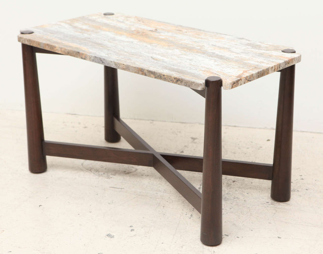 The Bronson side table features a stone top with notched corners that rests atop a detailed American walnut or white oak base.

The Lawson-Fenning Collection is designed and handmade in Los Angeles, California.

Contact us to find out which finishes