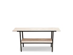 Lawson-Fenning Indoor-Outdoor Montrose Console, Modern Travertine Console Table