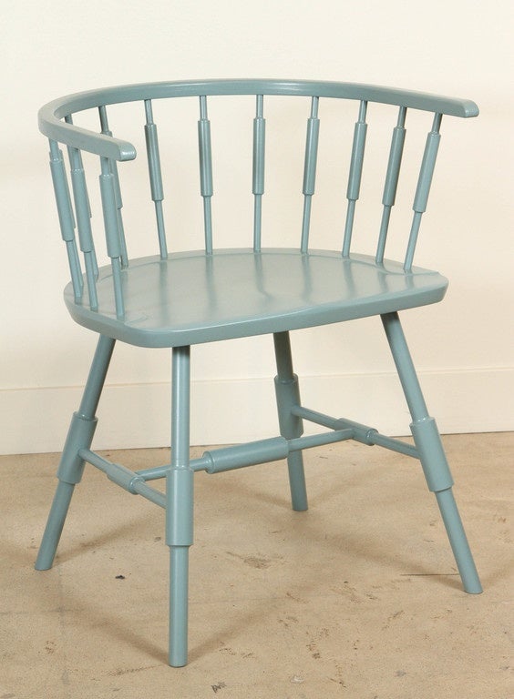 Atlantic Low-back Armchair by O&G, Anchor Blue Paint on Maple.
