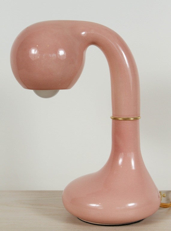 Single globe ceramic table lamp by Entler.