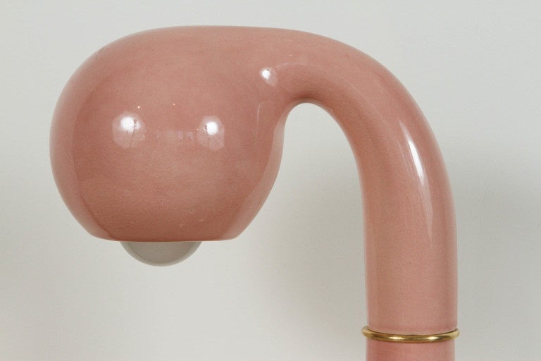 Mid-Century Modern Single Globe Ceramic Table Lamp by Entler