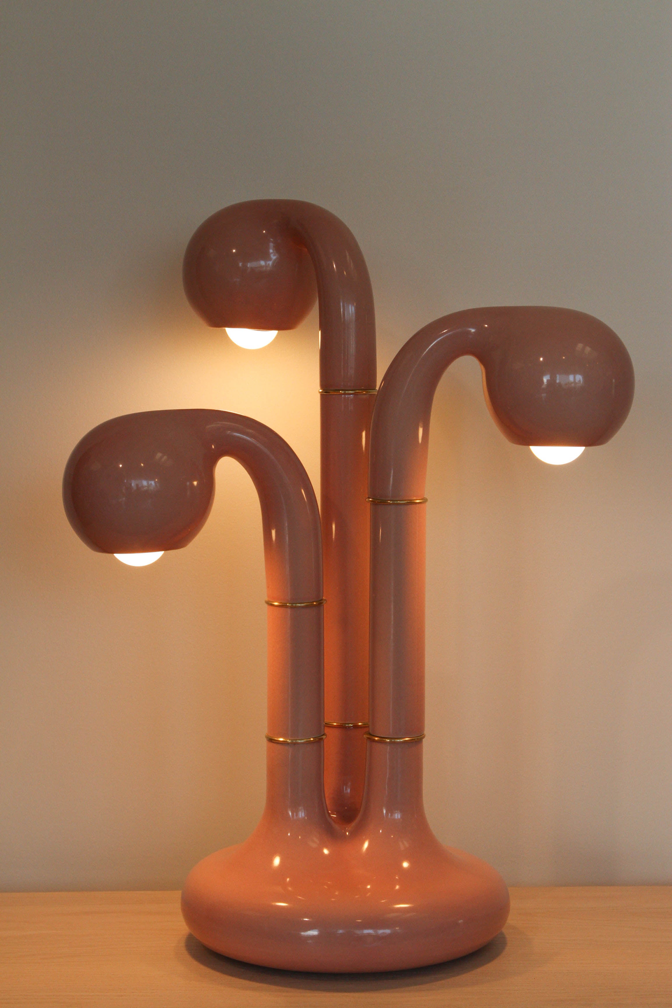 American Three Globe Ceramic Table Lamp by Entler