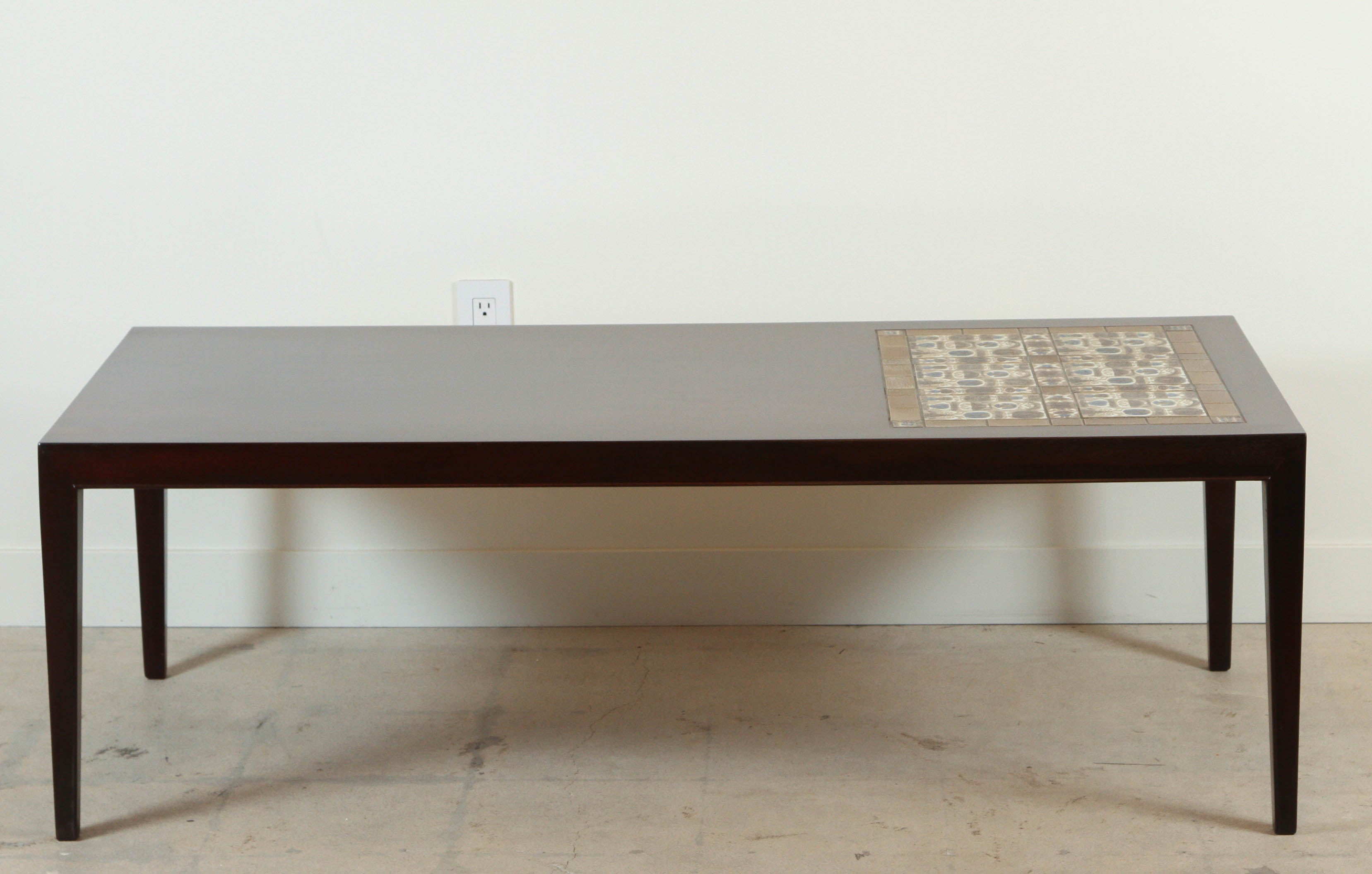 Danish Rosewood and Mosaic Tile Top Coffee Table by Severin Hansen