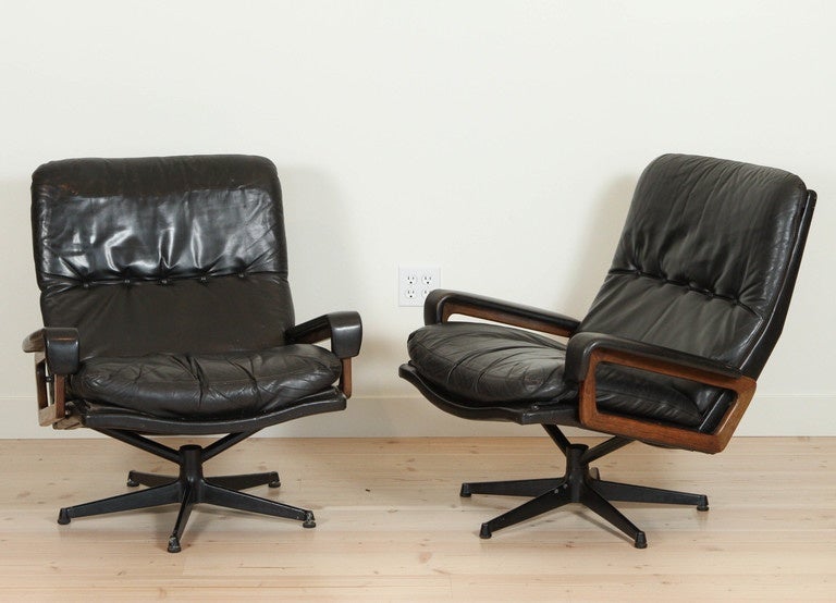 Pair of rare King chairs by Andre Vandenbueck for Strassel International.