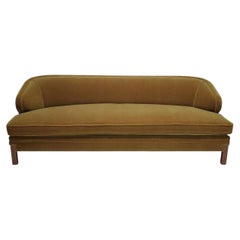 Lawson-Fenning Douglas Sofa, Beige Mohair & Solid Walnut, Modern Couch