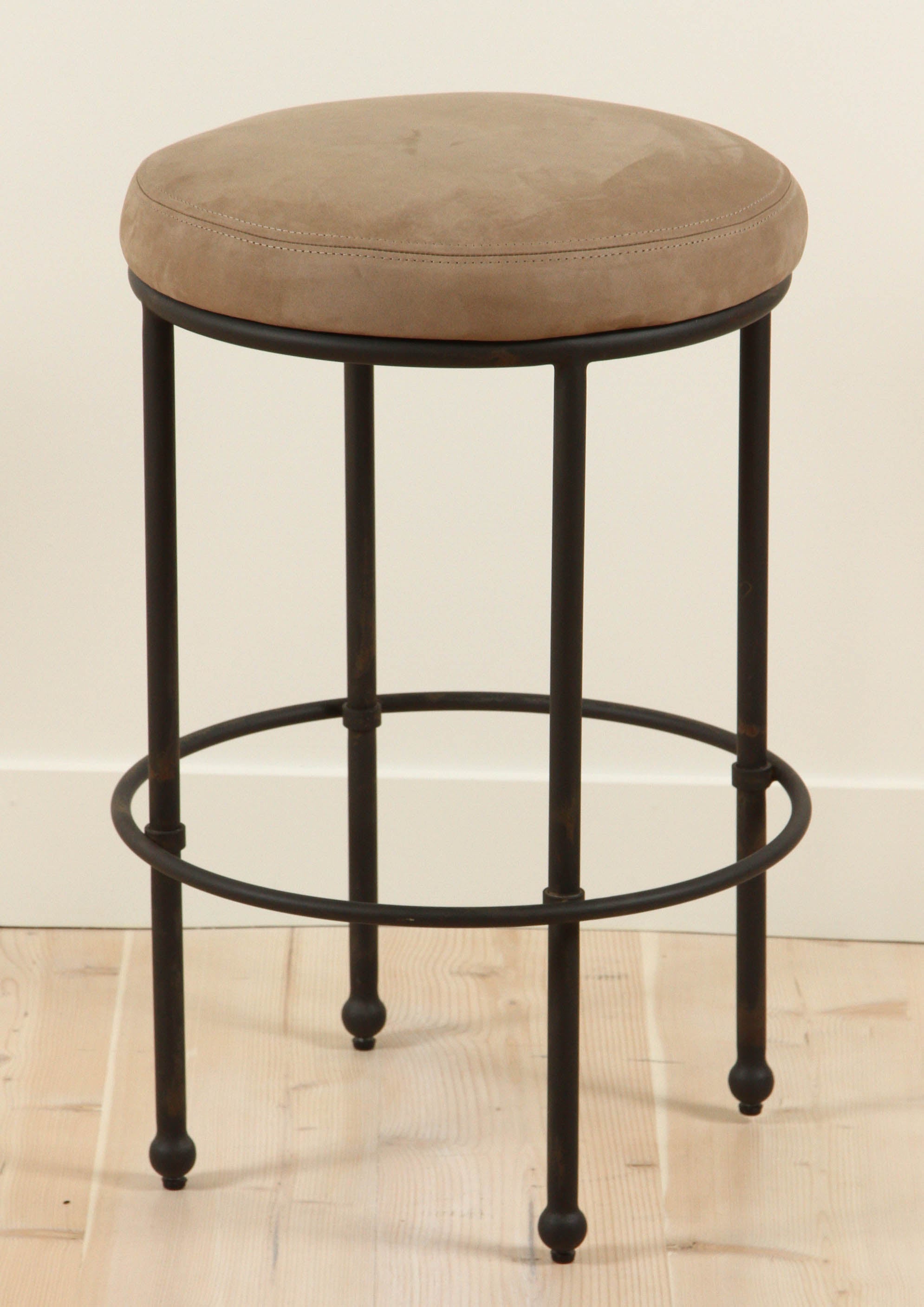 Orsini Counterstool in Nubuck and Blackned Steel by Lawson-Fenning