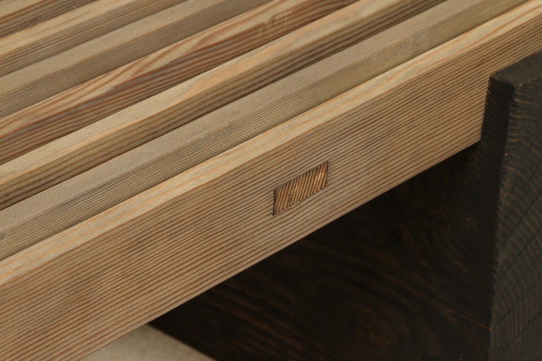 Contemporary Minimalist Slat Bench by Ten10 for Lawson-Fenning