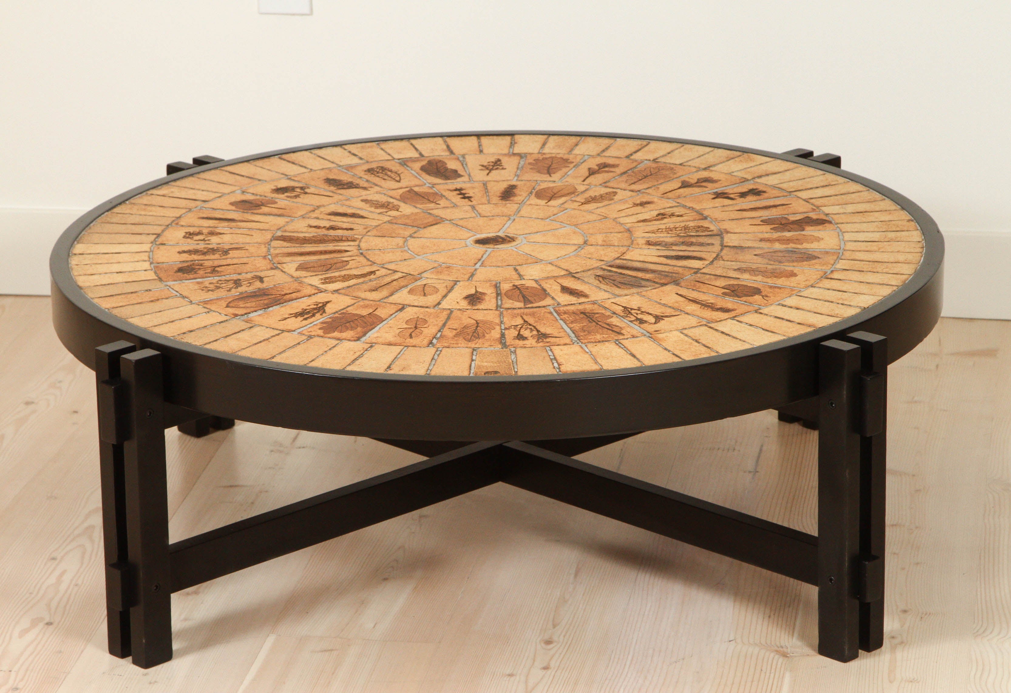 Leaf Tiled Coffee Table by Roger Capron