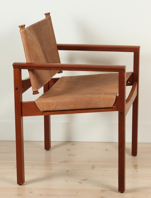  Leather Sling Chair by Michel Arnoult 1
