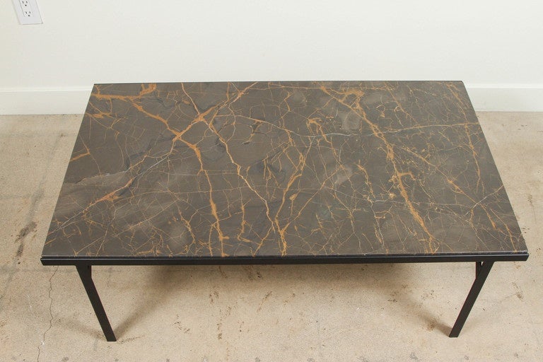 American Montrose Table with Bronzetto Marble Top by Lawson-Fenning