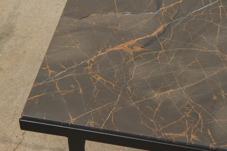 Polished Montrose Table with Bronzetto Marble Top by Lawson-Fenning