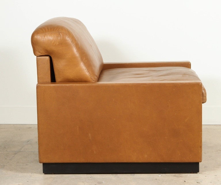 Mid-20th Century Pair of Dutch Leather Armchairs by Straub