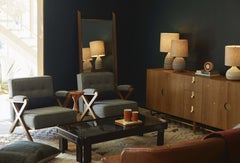 Specchio da terra Lawson-Fenning Simi, specchio a figura intera in rovere moderno