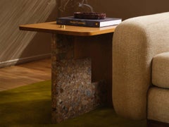 Lawson-Fenning Huxley Side Table, Modern Travertine End Table