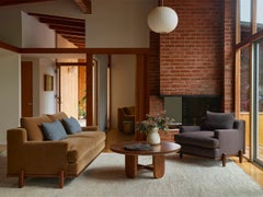 Brian Paquette for Lawson-Fenning George Sofa, Grey Wool & Walnut, Modern Couch