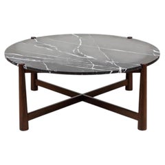 Lawson-Fenning Bronson Coffee Table, Walnut & Marble, Modern Cocktail Table