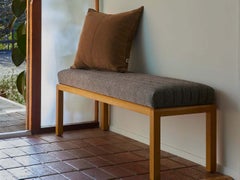 Brian Paquette for Lawson-Fenning Shoreland Bench, Channel Tufting & Solid Oak