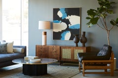 Lawson-Fenning Niguel Credenza, Walnut w/ Brass Details, Modern Media Console
