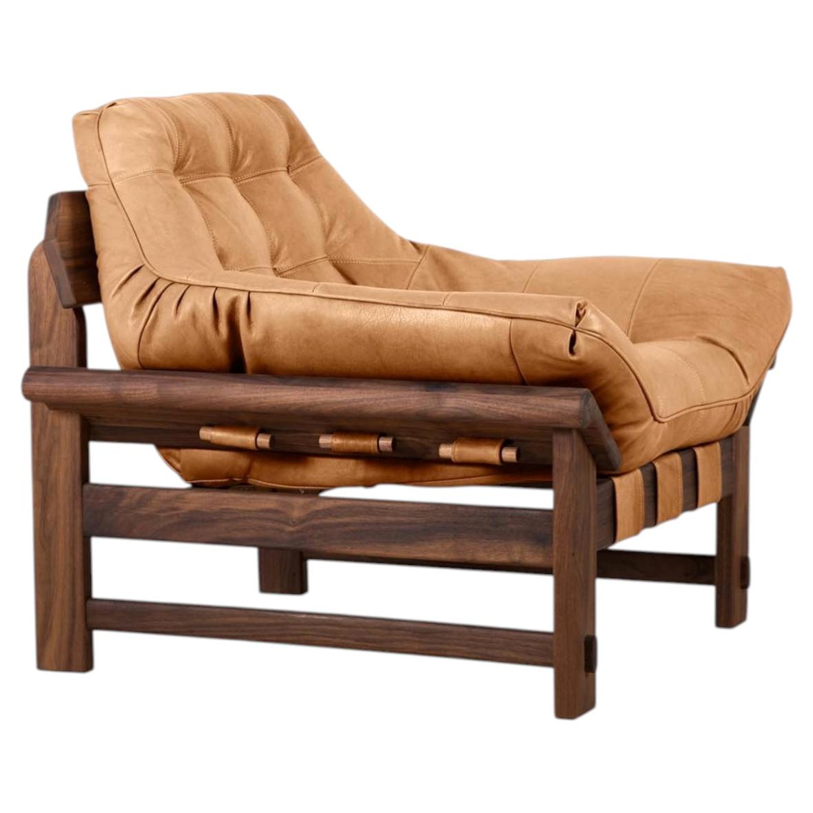 Lawson-Fenning Ojai Lounge Chair, Solid Walnut & Tan Leather Cushion
