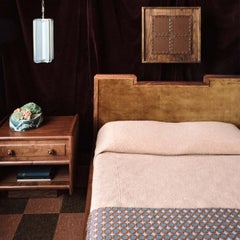 Lawson-Fenning, Bosque Bed, Queen, Walnut & Velvet, Modern Bedframe