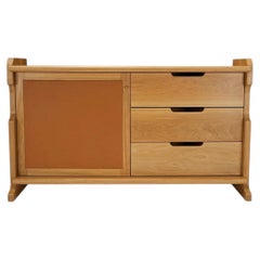 Lawson-Fenning San Rafael Cabinet, Oak w/ Leather Door, Modern Dresser