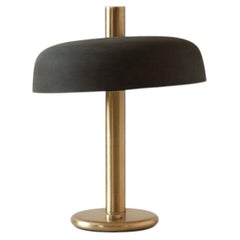Lampada da tavolo Hillebrand in ottone con paralume, Germania