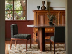 Lawson-Fenning San Rafael Robles Dining Table, Solid Walnut & Ceppo Marble