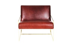Pair of Not-Tufted Thin Frame Lounge Chair by Lawson-Fenning