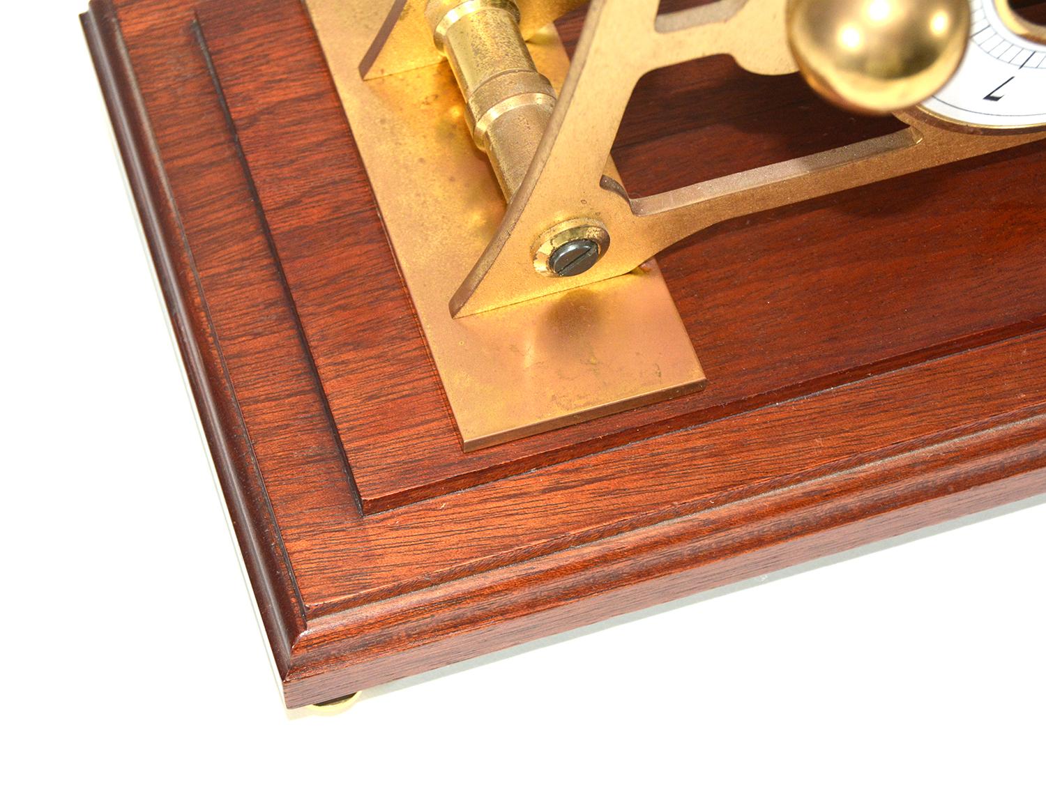 Horloge de sauterelle anglaise vintage Devon Harrison Grasshopper à double pendule squelette en vente 8