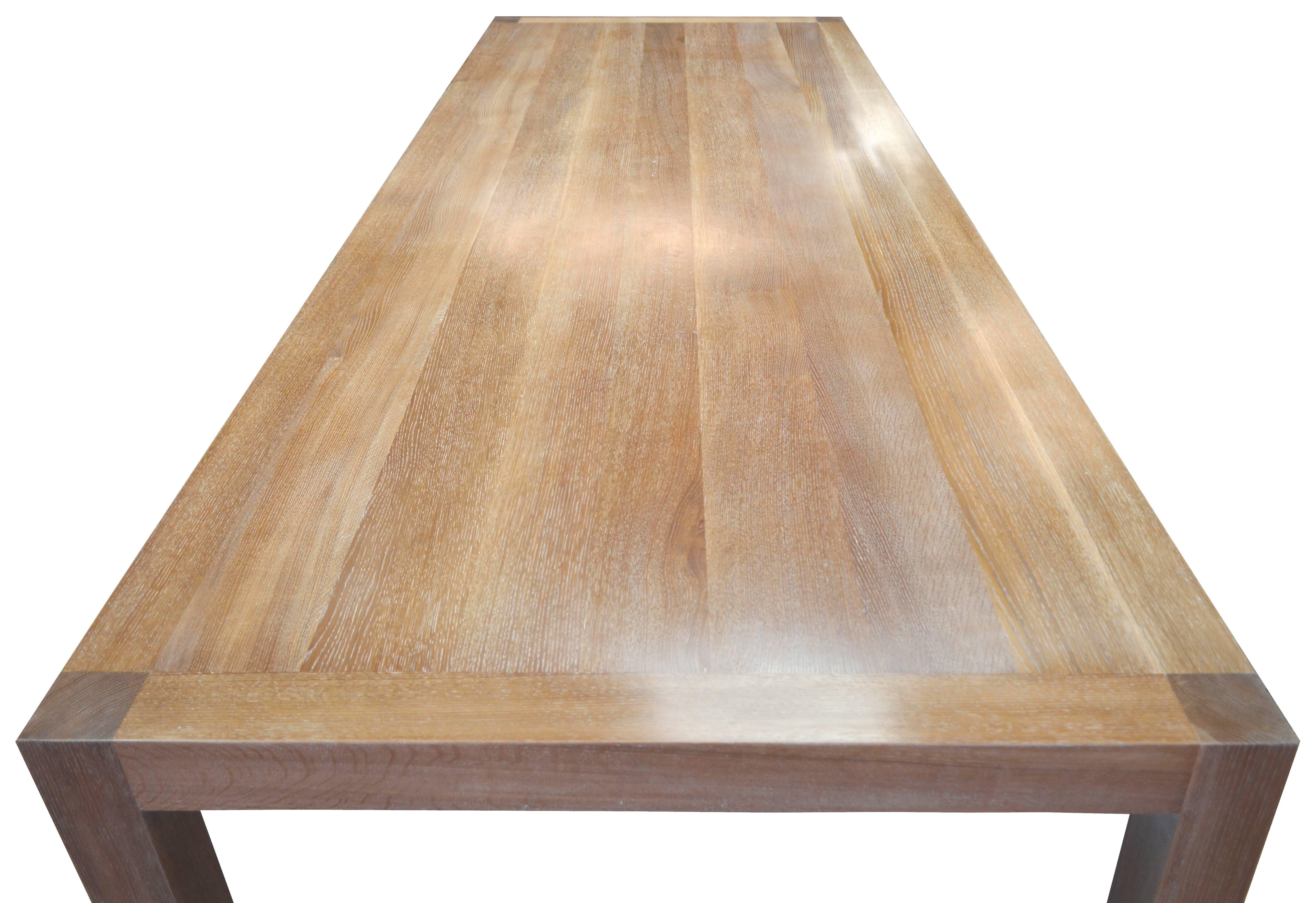 Américain Table Parsons avec finition classique en chêne chaulé, fabriquée sur commande en vente