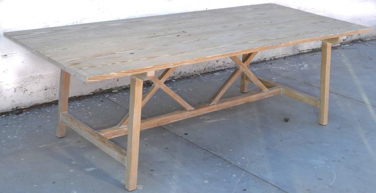 Country Farm or Harvest Table in Vintage Pine, Custom Made by Petersen Antiques For Sale