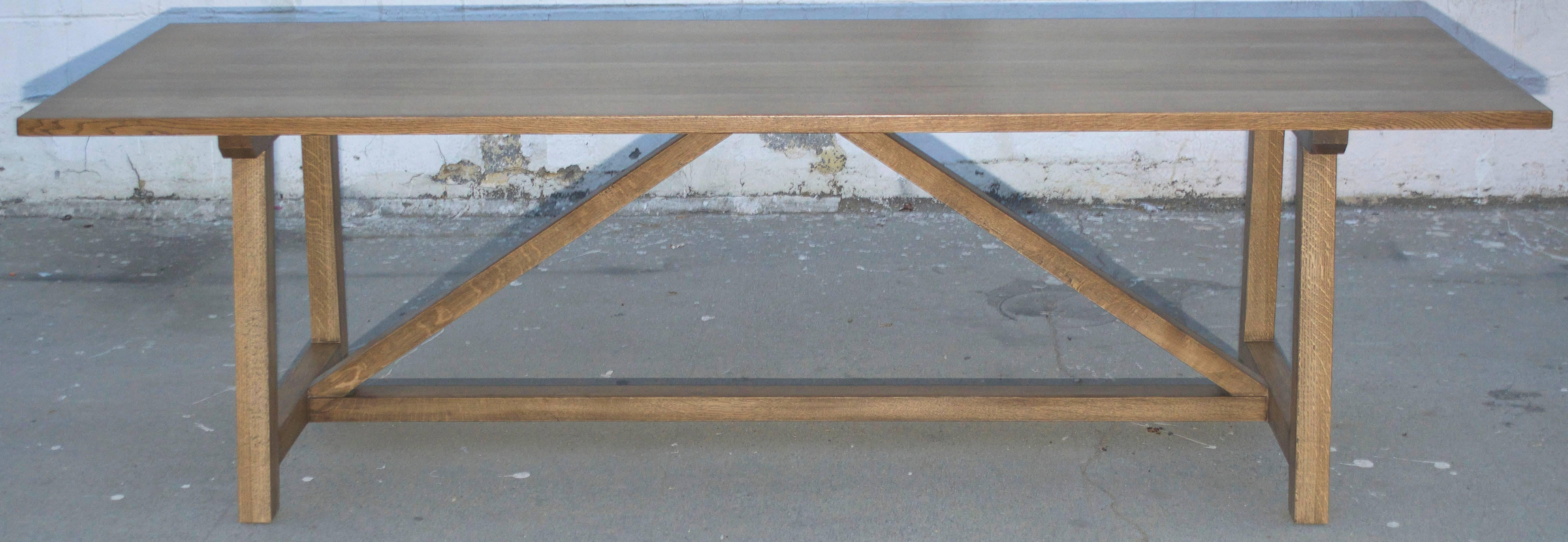 custom oak dining table