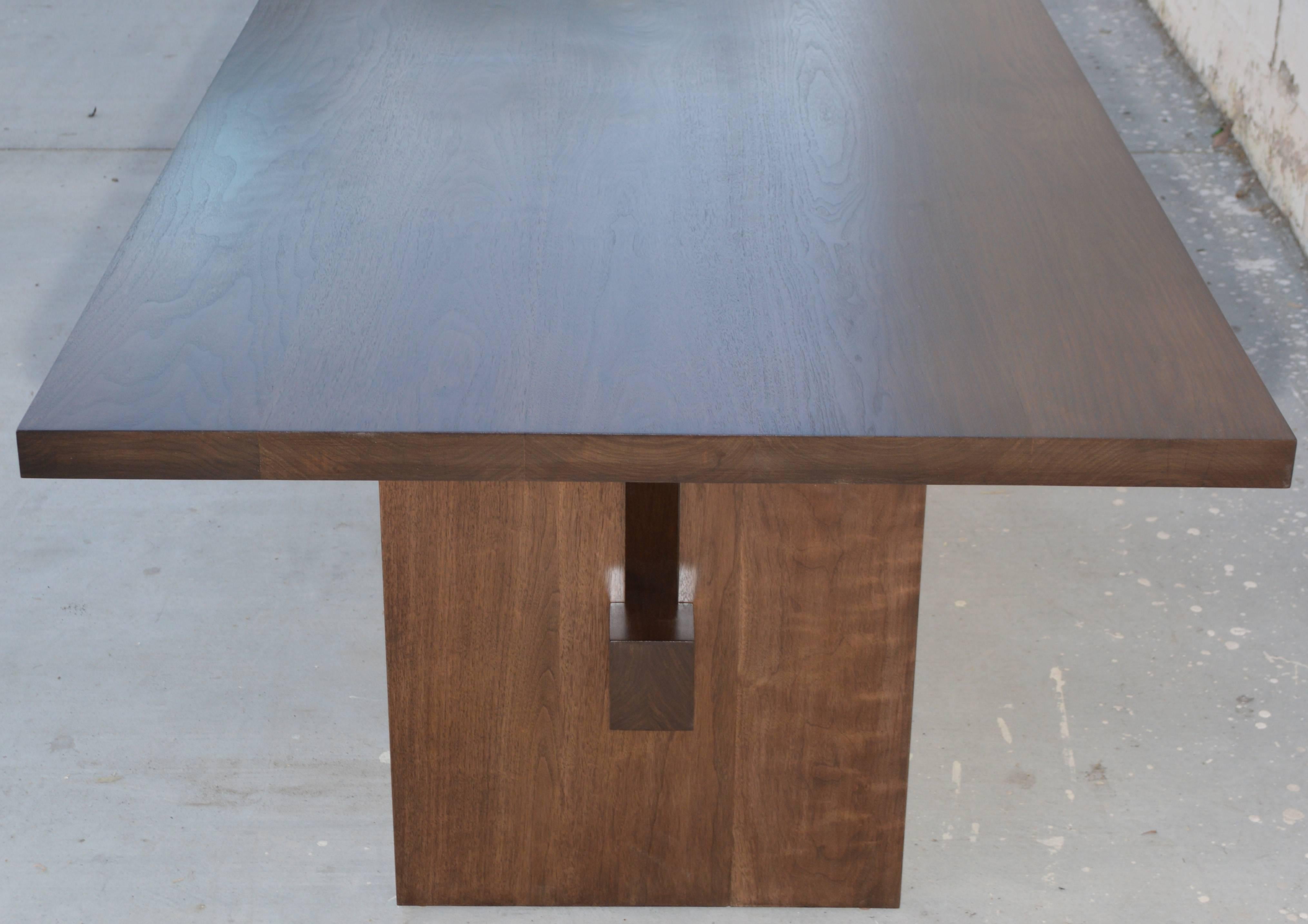 Contemporary Black Walnut Trestle Table, Custom Made by Petersen Antiques